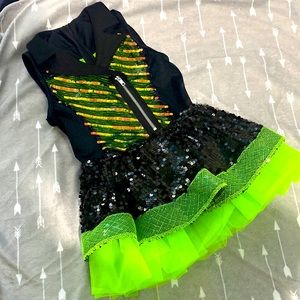 Black and green dress